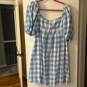 Blue gingham dress